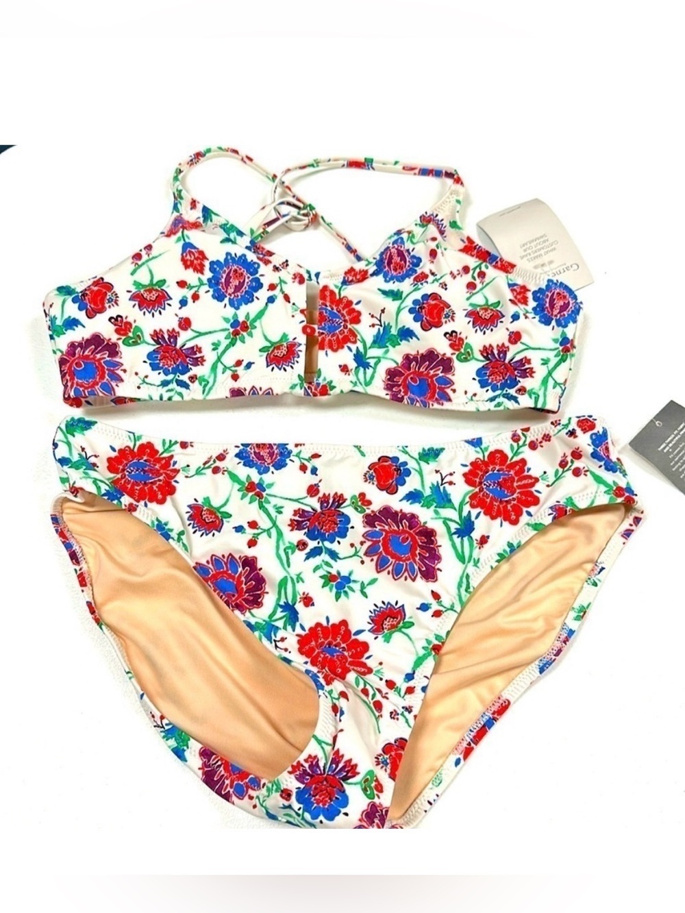 NWT Garnet Hill Signature
Lattice Bikini
Top & Bottoms Red & Blue
Floral Sz 12